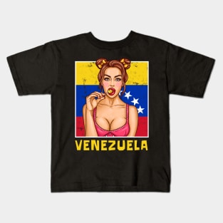 Proud Venezuela Flag, Venezuela gift heritage, Venezuelan girl Boy Friend Venezolano Kids T-Shirt